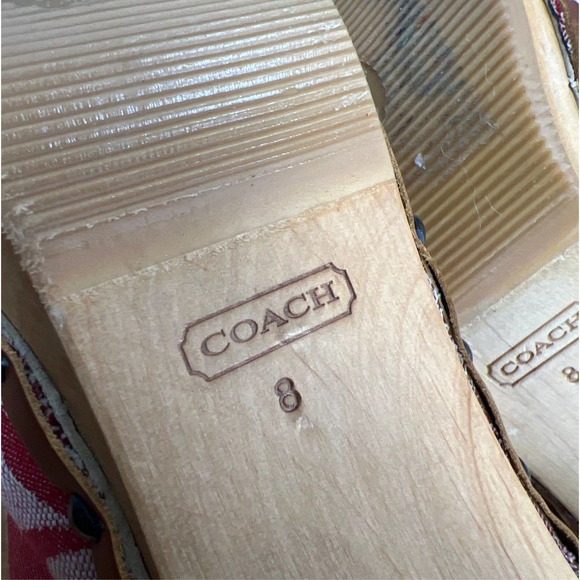 Coach Felicity Womens Size 8B Pink Wooden Clogs Made in Italy - Picture 8 of 9